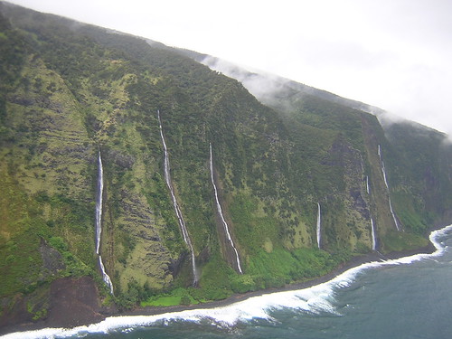 Waterfalls along the Kohala Cliffs