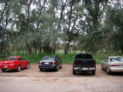 Parking at the Beach Access to the get to the Beach Camp Where Lost is Filmed