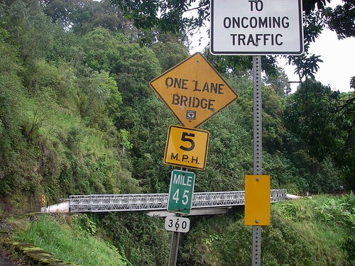 Signs along the road to Hana