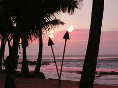 Maui Sunset with Tiki torches