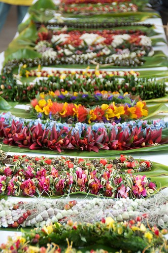 leis that include coffee beans from the Kona Coffee Festival