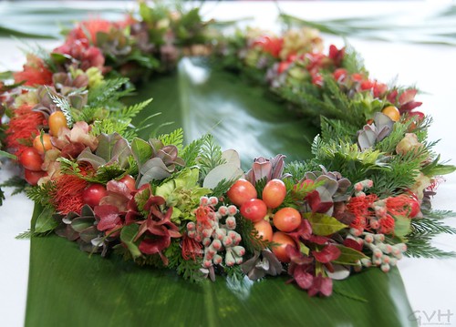 Lei with Kona coffee beans