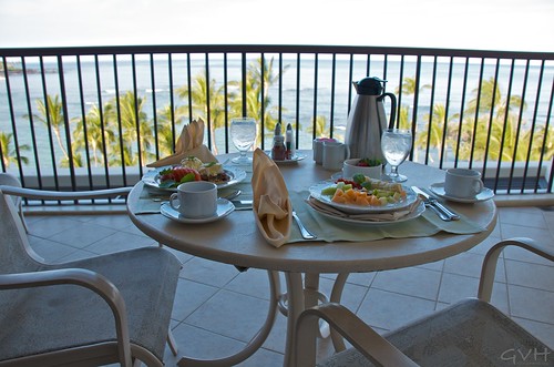 Breakfast on the lanai at Mauna Lani