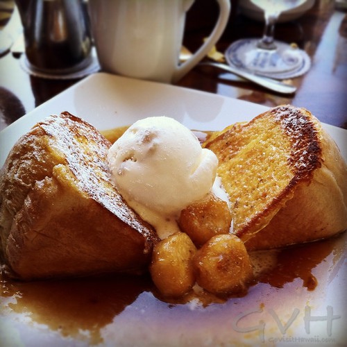 Bananas foster french toast with macadamia nut ice cream from Tropics at Hilton Hawaiian Village