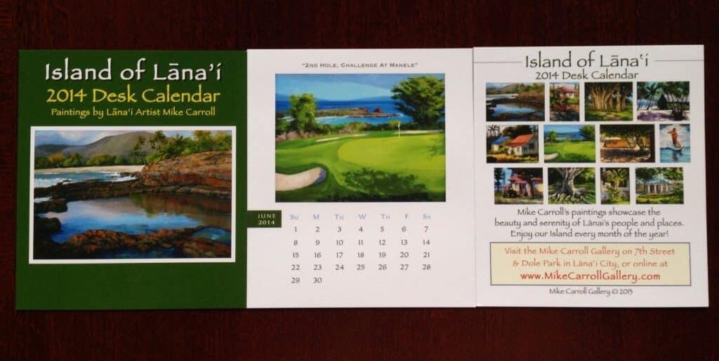 lanai hawaii desk calendar