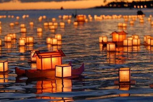 Lanterns on the ocean